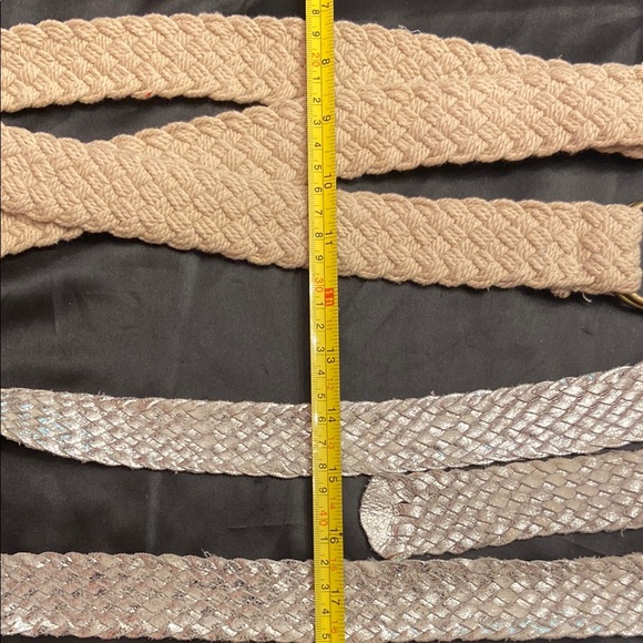 Vintage Elegant Cream and Silver Braided Belt Set - Picture 14 of 16